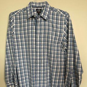 Apt 9 Men's Slim Fit Long Sleeve Button Up | Color: Blue/White | Size: M